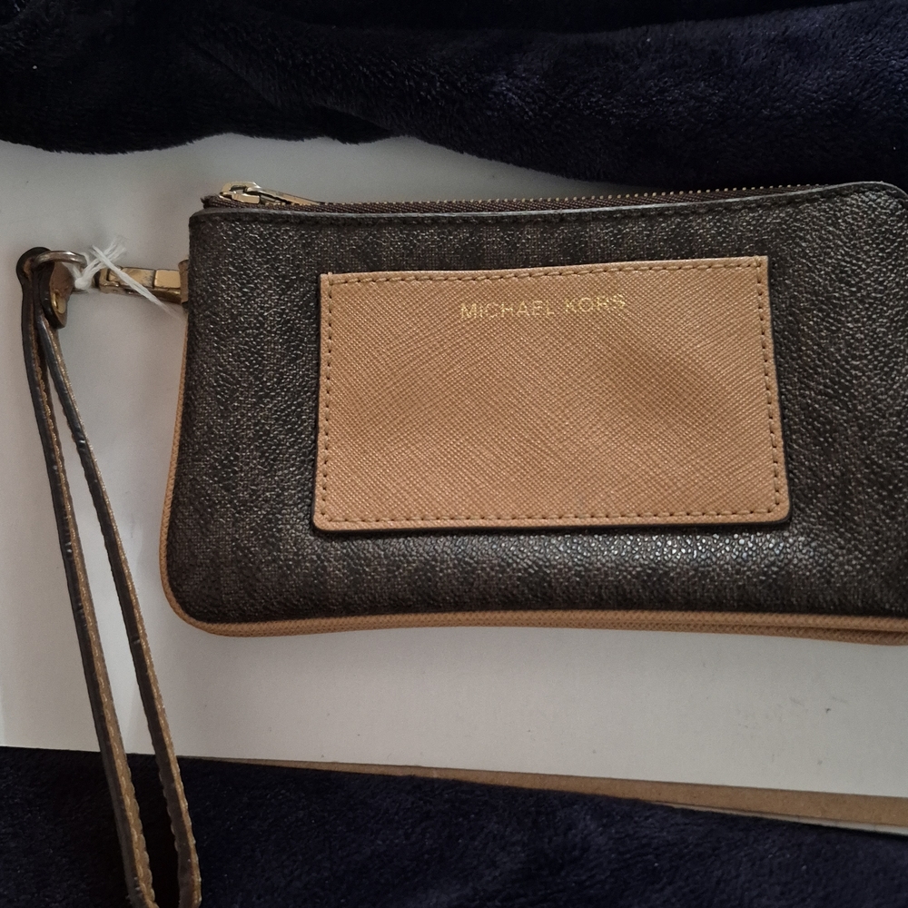 Michael Kors Gold and Brown Wristlet